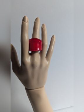 Bold Red Glass Statement Ring